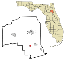 Location in Putnam County and the state of Florida