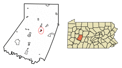 Location of Clymer in Indiana County, Pennsylvania.