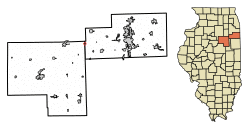 Location of Reddick in Kankakee County, Illinois