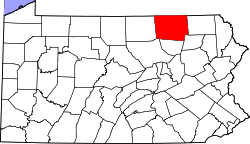 Map of Bradford County, Pennsylvania
