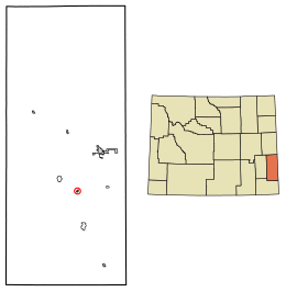 Location of Yoder in Goshen County, Wyoming.