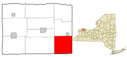 Location in Orleans County and the state of New York.