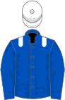 Royal blue, white epaulets, white cap