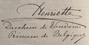 Princess Henriette's signature