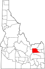 Map of Idaho highlighting Jefferson County