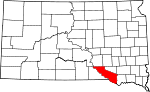 State map highlighting Charles Mix County