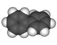 Space filling model showing its twisted conformation