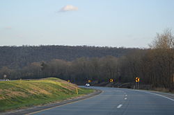 Along U.S. Routes 22-322 east of Newport