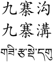 Jiuzhaigou (Chinese and Tibetan).svg