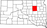 State map highlighting Spink County