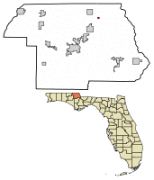 Location of Bascom in Jackson County, Florida