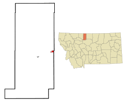Location of Joplin, Montana