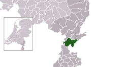 Highlighted position of Echt-Susteren in a municipal map of Limburg