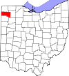 State map highlighting Defiance County