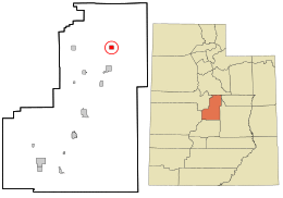 Location in Sanpete County and the state of Utah.