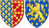 Coat of Arms of Joan II and Blanche of Burgundy as Queens Consort of Navarre.svg
