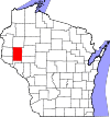 State map highlighting Dunn County