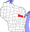 State map highlighting Shawano County