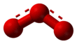 Ball and stick model of ozone