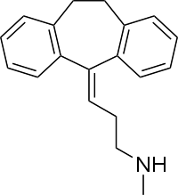 Skeletal formula of nortriptyline