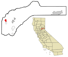 Location in Nevada County and the state of California