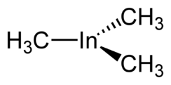 Stereo, skeletal formula of trimethylindium with all implicit hydrogens shown