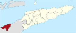 Map of East Timor highlighting SAR Oecusse-Ambeno