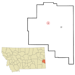 Location of Plevna, Montana