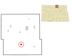 Location of Rolette, North Dakota