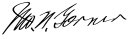 Cursive signature in ink
