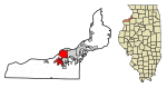 Location of Rock Island in Rock Island County, Illinois.