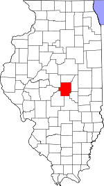 Map of Illinois highlighting Macon County