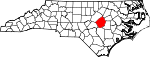 State map highlighting Johnston County
