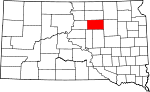 State map highlighting Faulk County