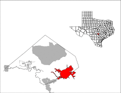 Location of New Braunfels in Texas