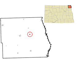 Location of Hamilton, North Dakota
