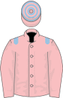 Pink, light blue epaulets, hooped cap