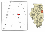 Location of Watseka in Iroquois County, Illinois.