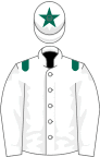 White, dark green epaulets and star on cap