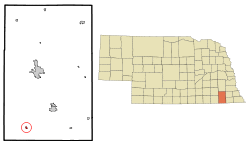 Location of Odell, Nebraska