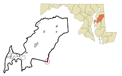 Location of Queen Anne, Maryland