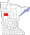State map highlighting Becker County