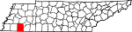 State map highlighting Hardeman County