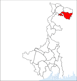Location of Cooch Behar district in West Bengal
