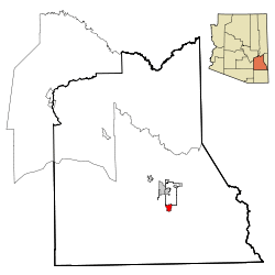 Location in Graham County and the state of Arizona