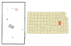 Location within Lyon County and Kansas