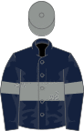 Dark Blue, Grey hoop, armlets and cap