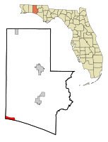 Location in Walton County and the state of Florida