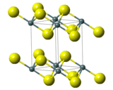 Ball-and-stick model of tin(IV) sulfide