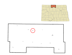Location of Landa, North Dakota